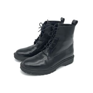 Combat Lace-Up Leather Boots - genuine leather
